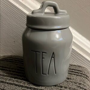 Rae Dunn Gray Ceramic Tea Canister